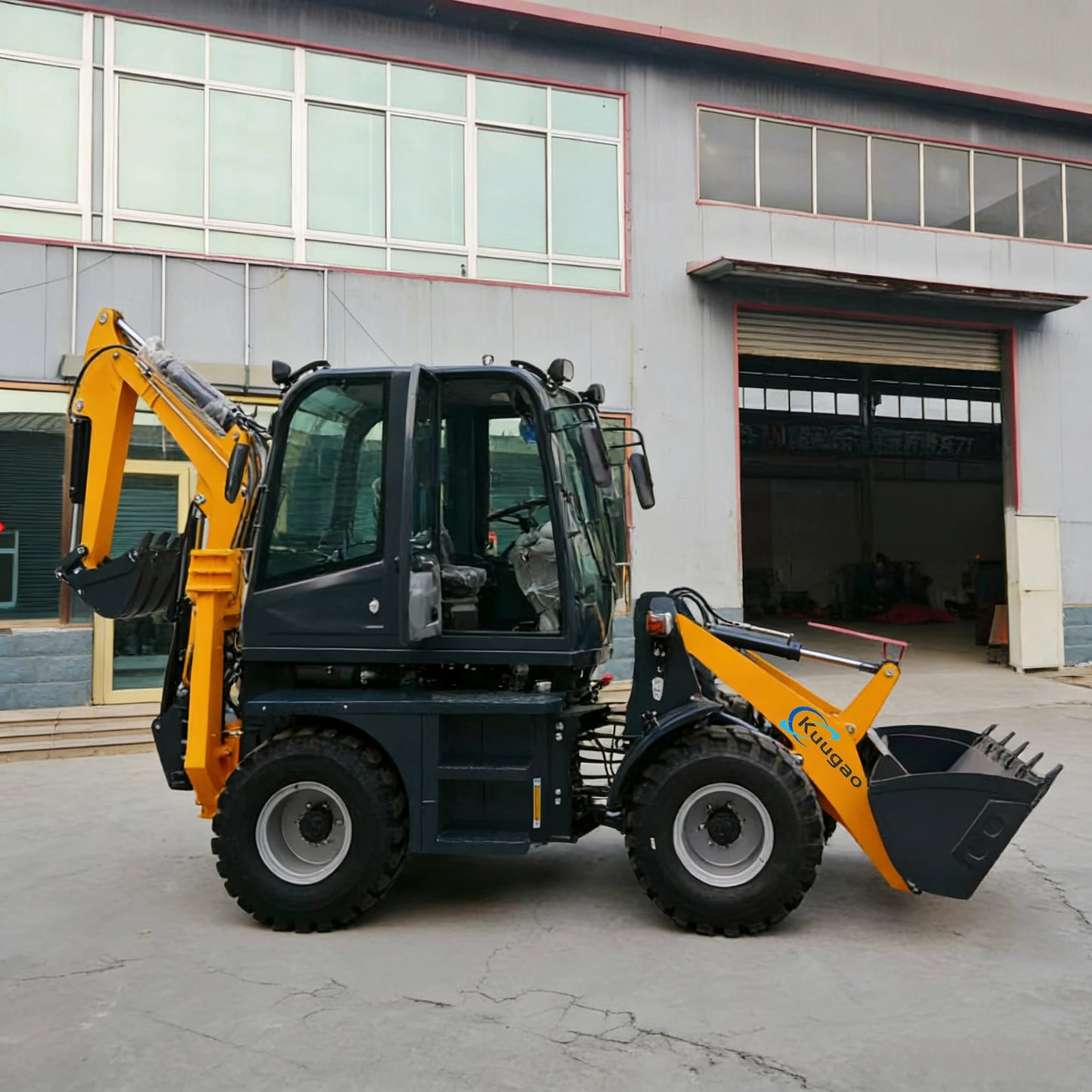 Backhoe Loader Free shipping 4X4 Agricultural tractor Front Loader Mini Excavator Mini Loader Digger Kubota Engine Customized