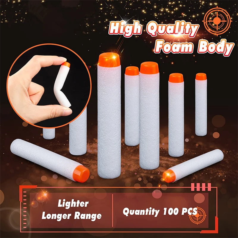 Glow in The Dark Refill Bullets White Soft Darts for Nerf N-Strike Elite Modulus Gun