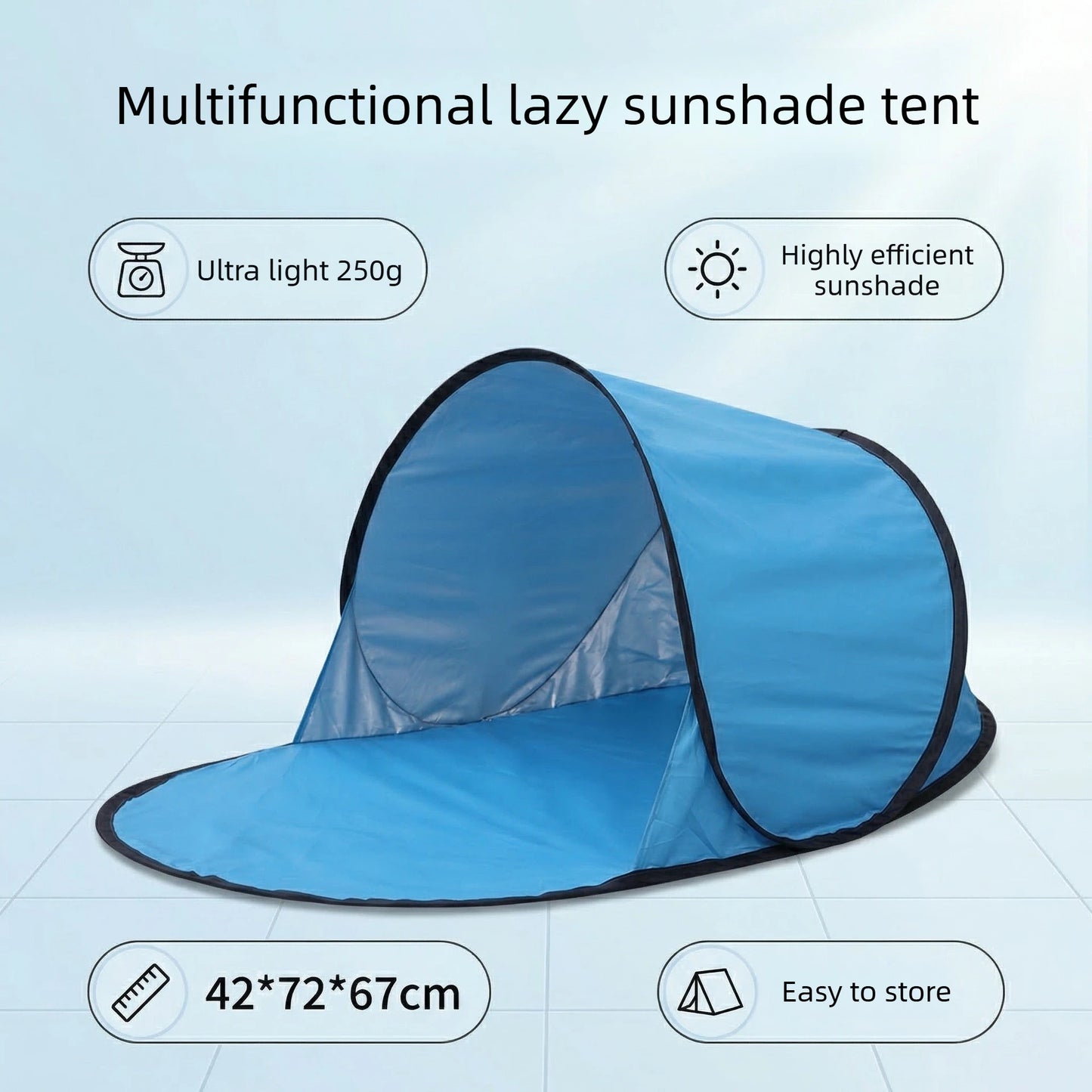 Summer Folding Tents Single Beach Outdoor Camping Instant Pop-up Automatic Sun Shelter UV Protection Sunscreen Mini Beach Tent