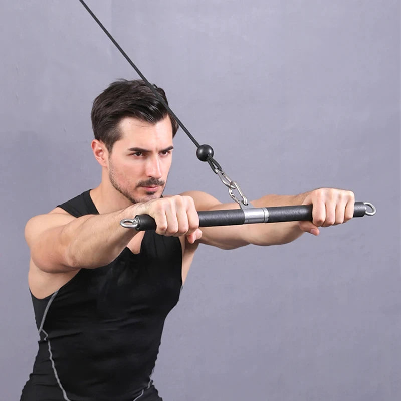 With Bearing Ring Straight Pull Rod Short Pull Rod High Pull Rod Fitness Equipment Accessories Weight Training Rod Pull Back Bar