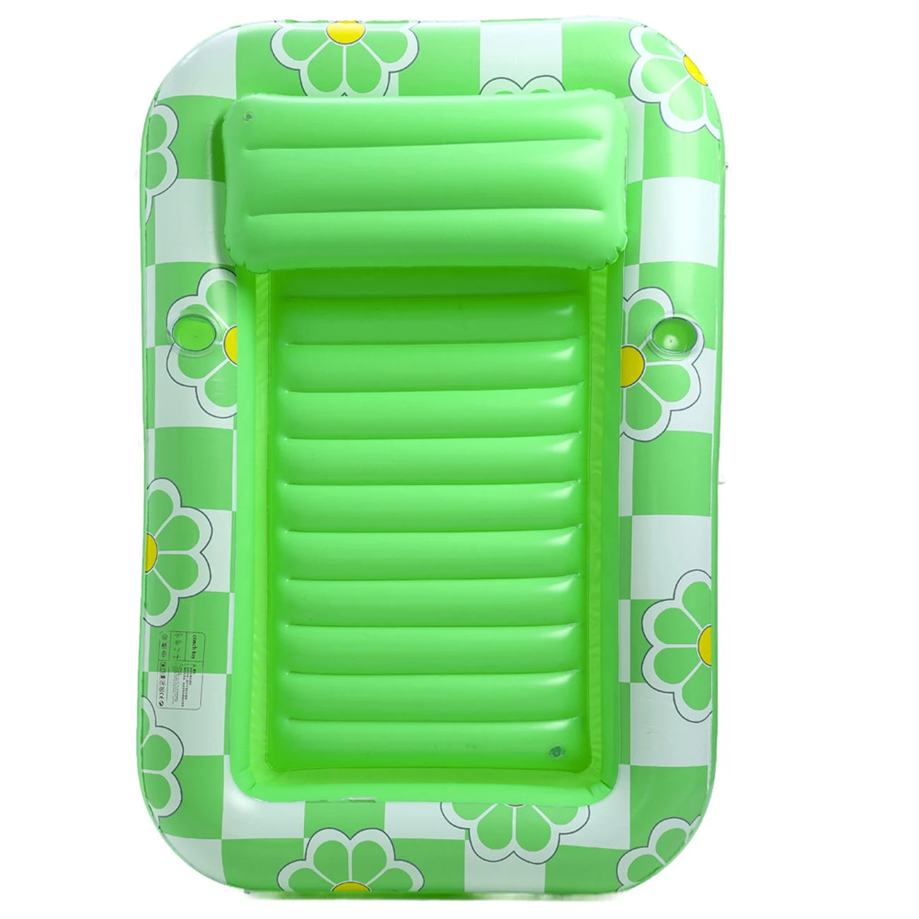 1PC Inflatable sun lounger for swimming pools, featuring a backrest and cup holders; ideal for summer pool and beach parties