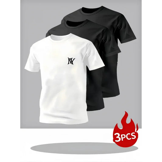 Summer Clothing Essentials3Printed Short-Sleeve Shirt，Daily Wear Looks Super Clean And Neat，3One Piece Covers The Entire Summer，