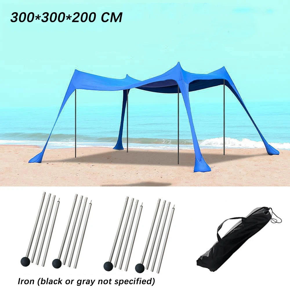 3M Camping Tent Windproof Pop Up Awning Outdoor Beach Sun Shade UV Ultralight Beach Canopy Tents for Camping Fishing Picnics