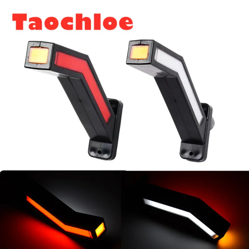 1pair 10-30v LED Side Outline lights Stalk lamp Marker Light Lamp E8 E-MARK Trailer Truck Lorry tractor bus indicator lights