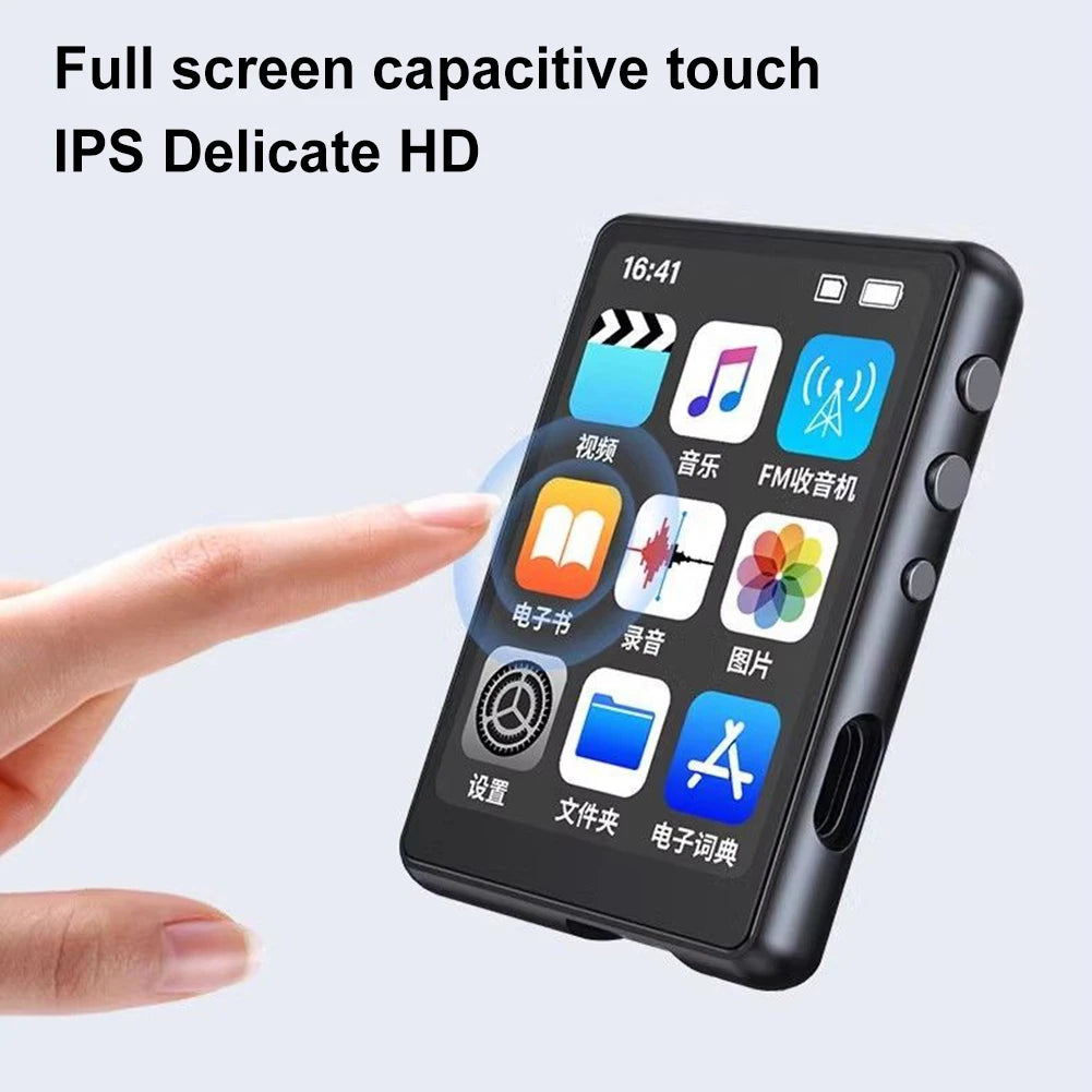 MP3 MP4 Player Voice Recorder Full Touch Screen Bluetooth-Compatible Audio Player with Speaker Support FM Radio Recording E-Book