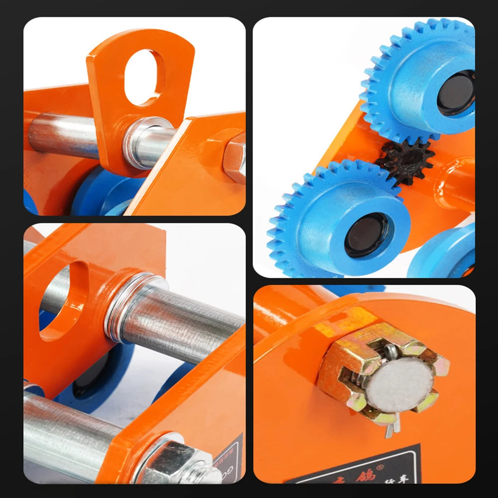 Manual T-Type Trolley Monorail Crane I-Beam Pulley Hoist Lifter 0.5 Ton 1 Ton 2 Ton Monorail Hoisting Pulley Truck
