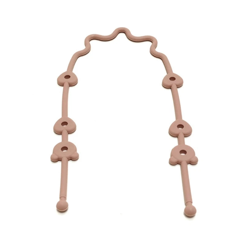 Silicone Pacifier Chain Secure Straps Toy & Cup Holder for Strollers & Chairs