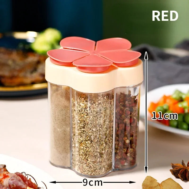 Glass Spices Jars Stickers Salt Sugar Powder Olive Oil Pepper Seasoning Storage Bottle Spoon Base Tools Kitchen Accessories Set