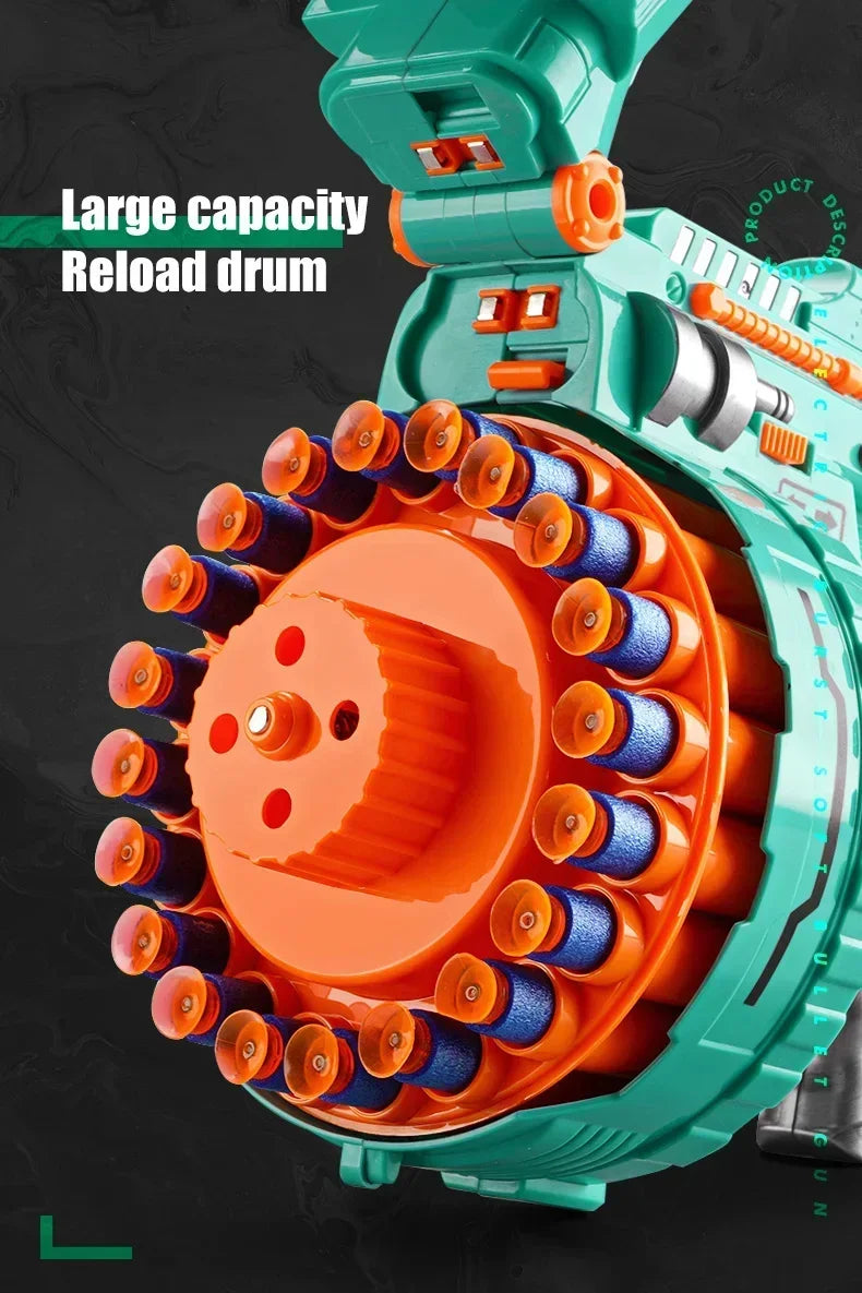 Nerfs Gun Toy Children's Electric Continuous Shooting Gatling Suction Cup Soft Bullet BB Gun Juguetes for Kids Gift