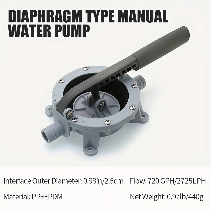 720GPH Manual Bilge Pump Hand Tools Water Transfer Diaphragm Self-Priming Pump for Marine Boat