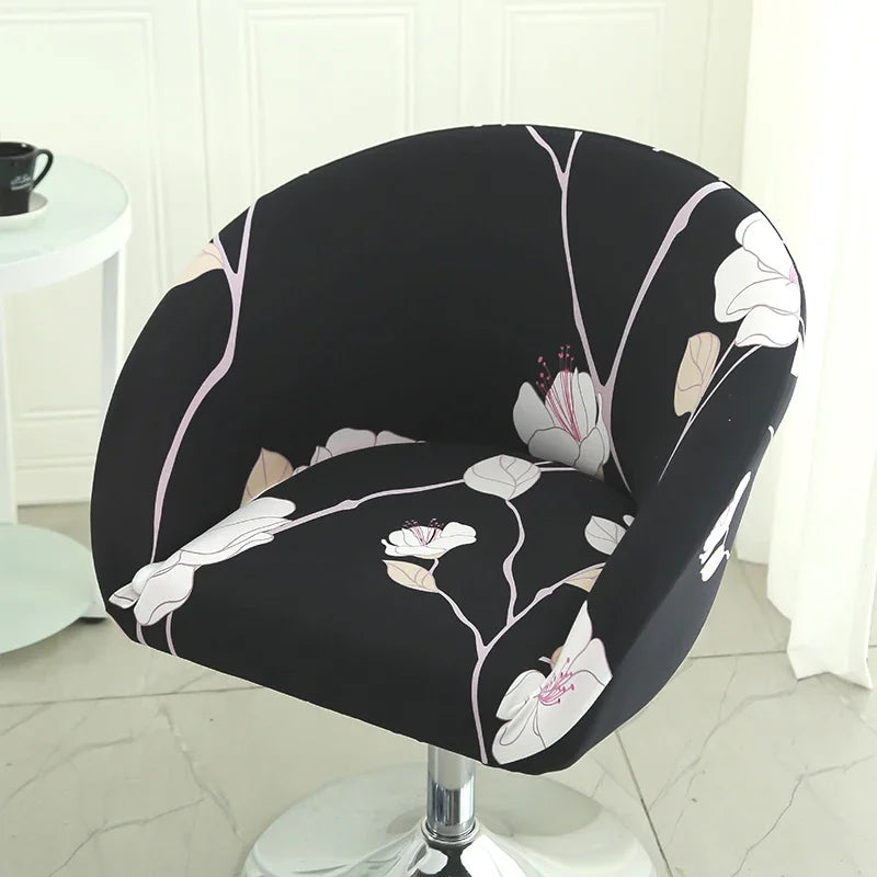 Semi-Circular Chair Cover Elastic Dining Chairs Slipcovers Accent Curved Chairs Dustproof Covers Armchair Seat Case Home Decor