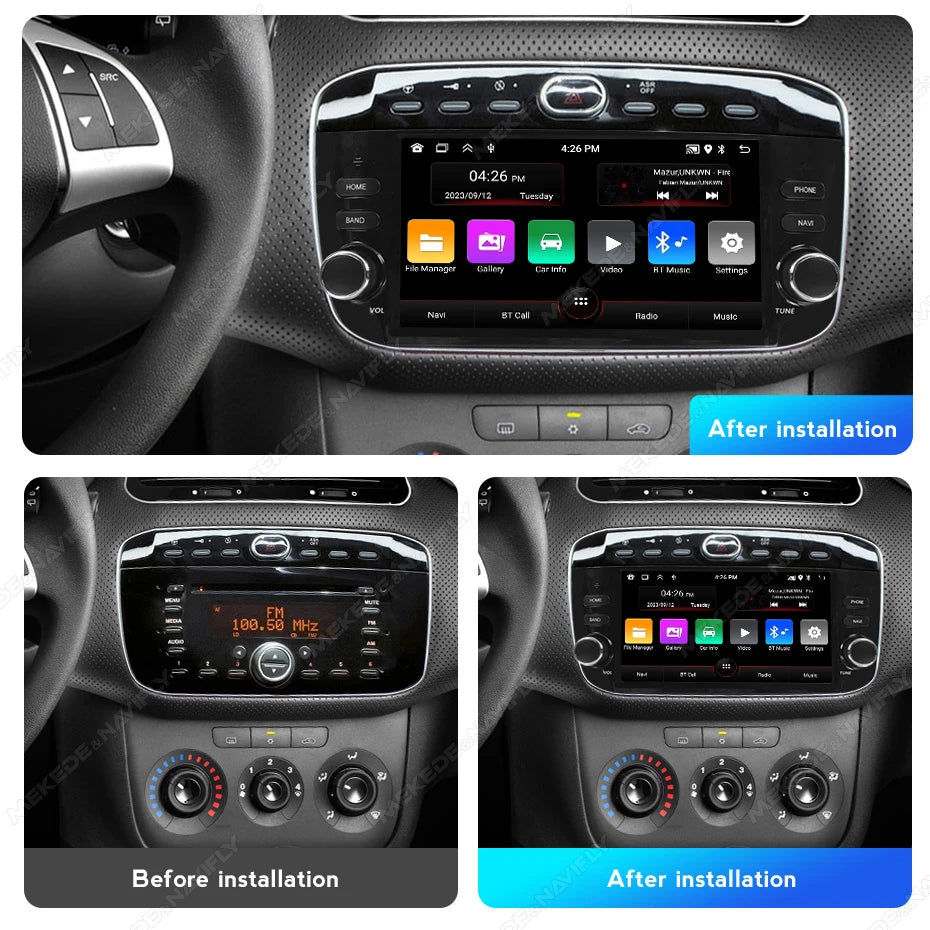 Carplay Andorid Auto Car Radio for Fiat Linea Punto EVO 2012-2015 Intelligent System Player WIFI BT Audio FM Stereo Automotivo