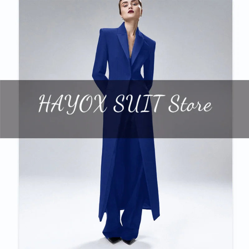 Women's Suit 2-Piece Elegant And Fashionable Women's Suit Jacket Suit Slim Business Formal Wedding One-Button Long Coat XS-XXXL
