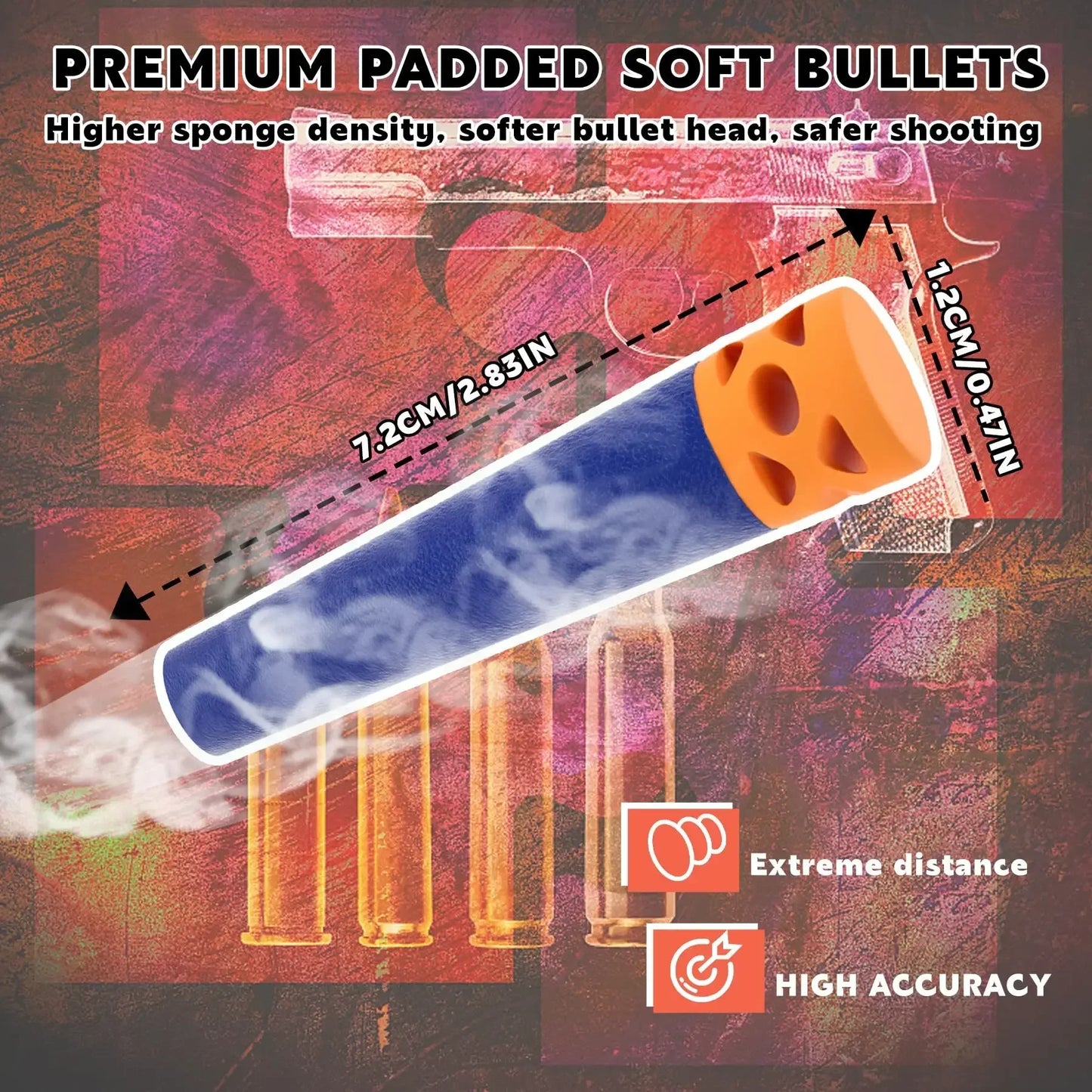 Refill Ffle Darts for Nerf Elite Guns Series Compatible EV Bullets 7.2x1.2cm Toy Gun Accessories for Party Team Game