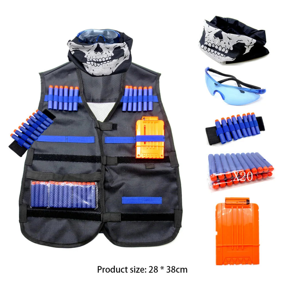 Soft Kids Vest Suit Kit for Nerf N-Strike Elite Series Outdoor Game Undershirt Holder Magazine Accessories Toys