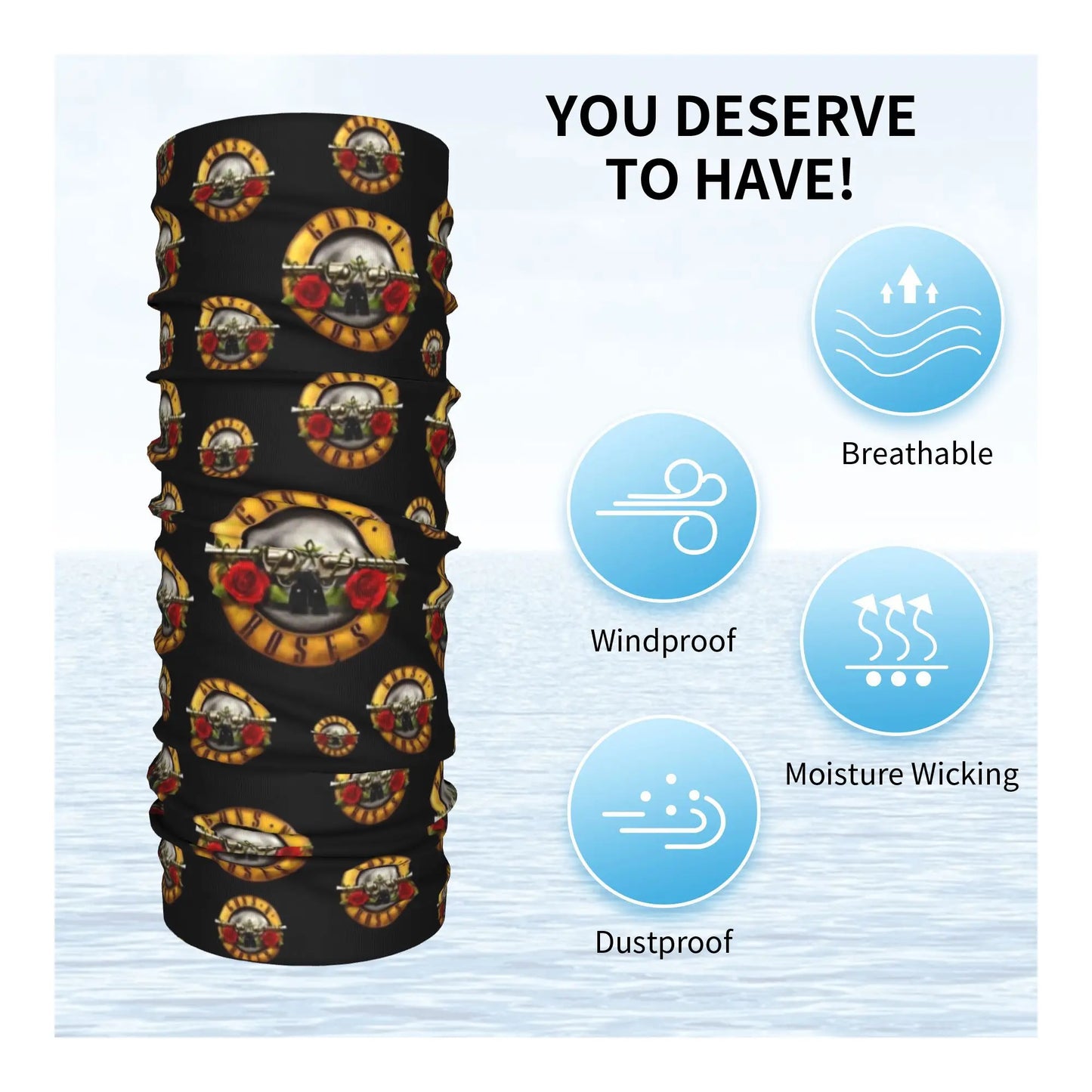 Guns N Roses Bandana Neck Cover Printed Mask Scarf Multi-use Headband Outdoor Sports Unisex Adult Windproof