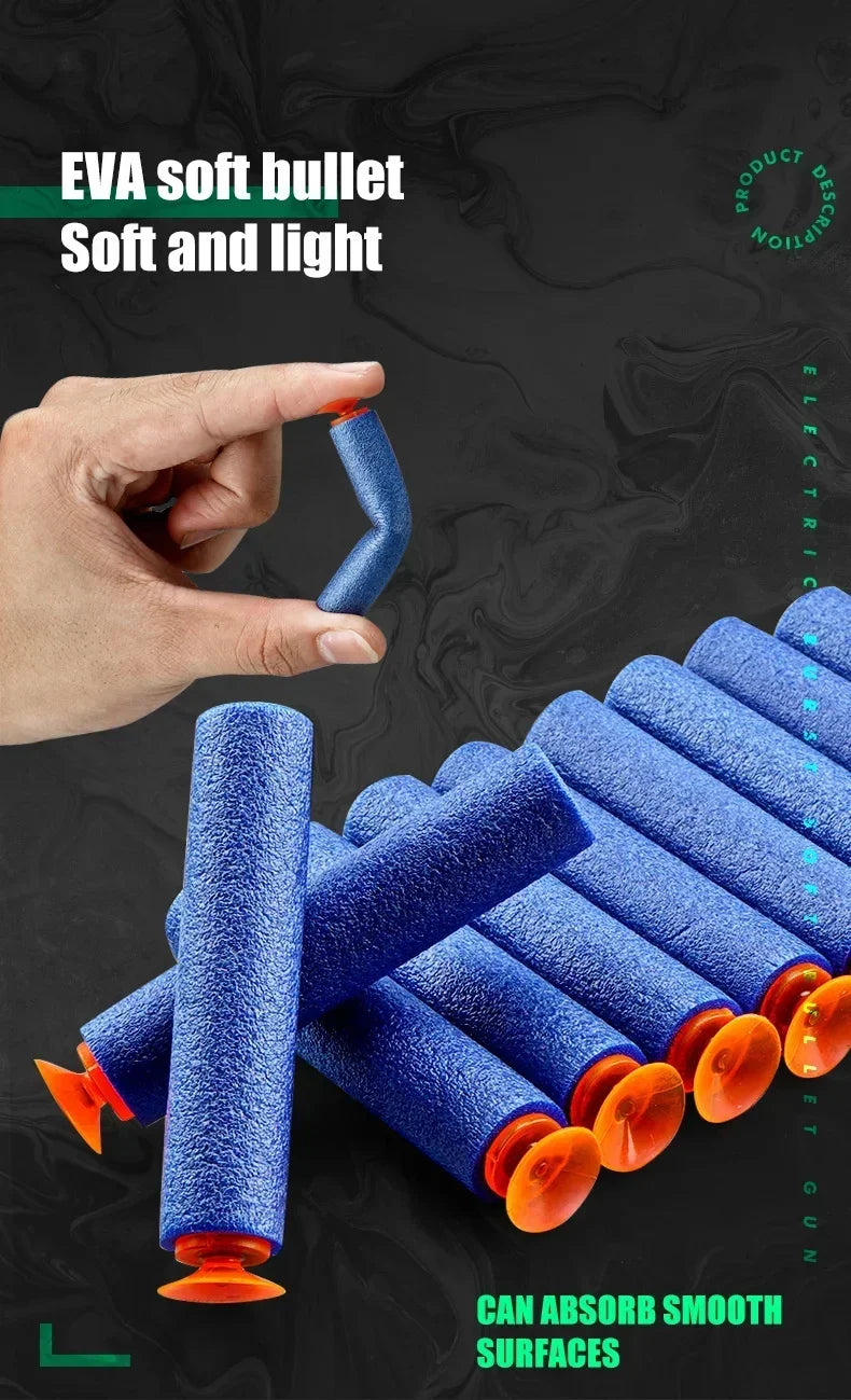 Nerfs Gun Toy Children's Electric Continuous Shooting Gatling Suction Cup Soft Bullet BB Gun Juguetes for Kids Gift