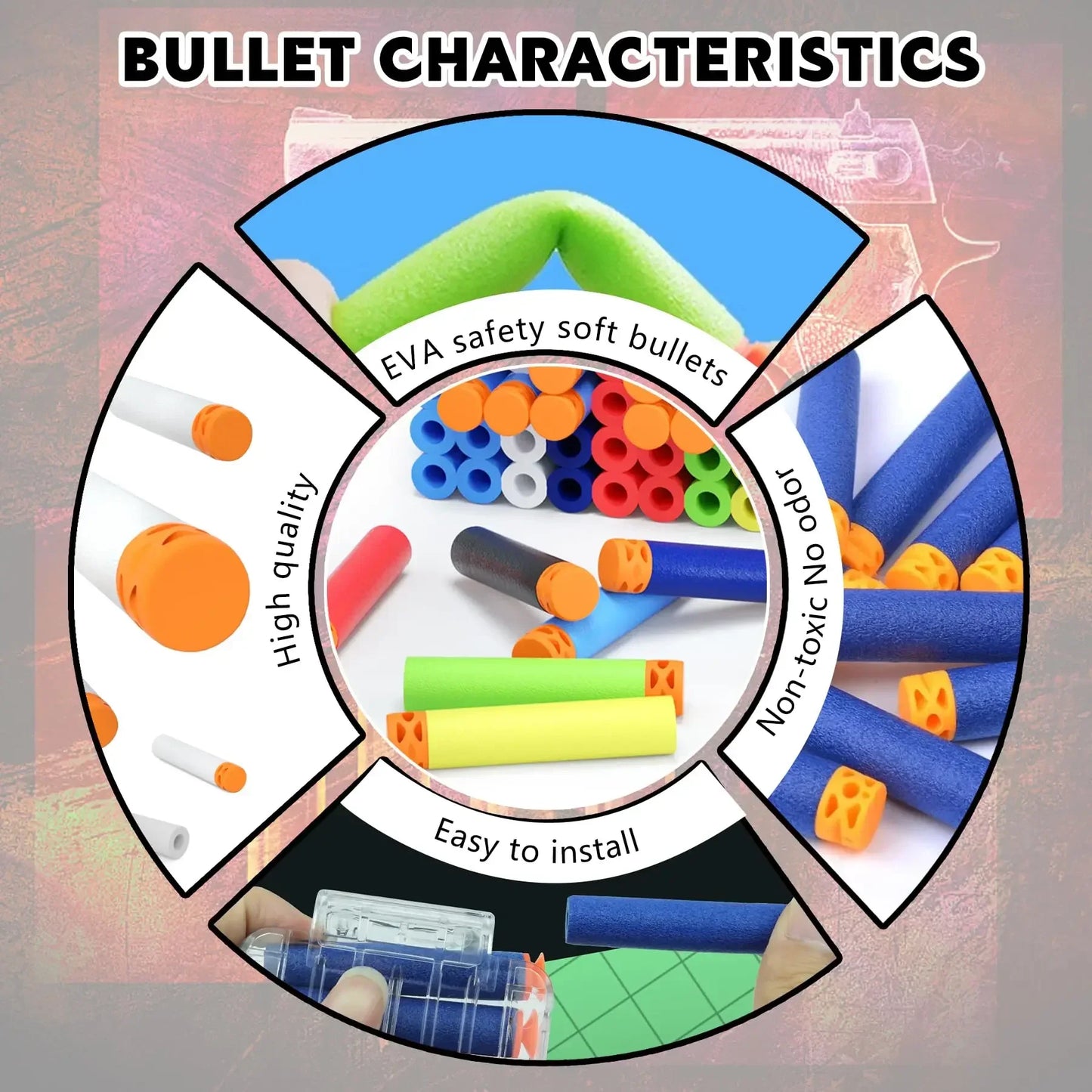 Refill Ffle Darts for Nerf Elite Guns Series Compatible EV Bullets 7.2x1.2cm Toy Gun Accessories for Party Team Game