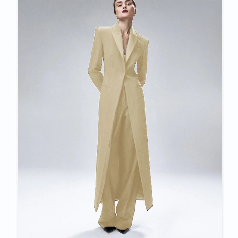Women's Suit 2-Piece Elegant And Fashionable Women's Suit Jacket Suit Slim Business Formal Wedding One-Button Long Coat XS-XXXL