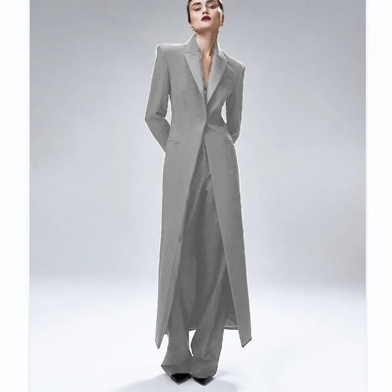 Women's Suit 2-Piece Elegant And Fashionable Women's Suit Jacket Suit Slim Business Formal Wedding One-Button Long Coat XS-XXXL
