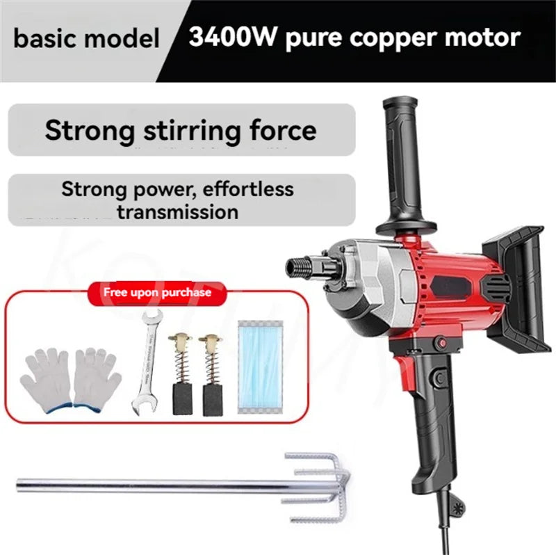 Industrial Grade Mixer Concrete Paint Water Drill Mixer Plastering Machine Putty Artifact High-power Electric Mixer