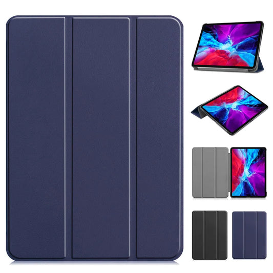 Coque For iPad Pro 12 9 Case Tri-Fold Leather Stand Tablet Shell Funda For iPad Pro 12.9 2022 2021 2020 2017 2015 Smart Cover