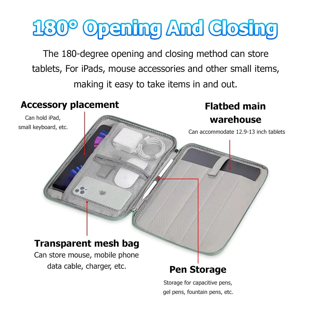 Waterproof Shockproof Handle Bags Tablet Sleeve Case for iPad Pro 13 12.9 Air 11 10.9 M4 I Pad 10 Gen Carrying Cover Accessories