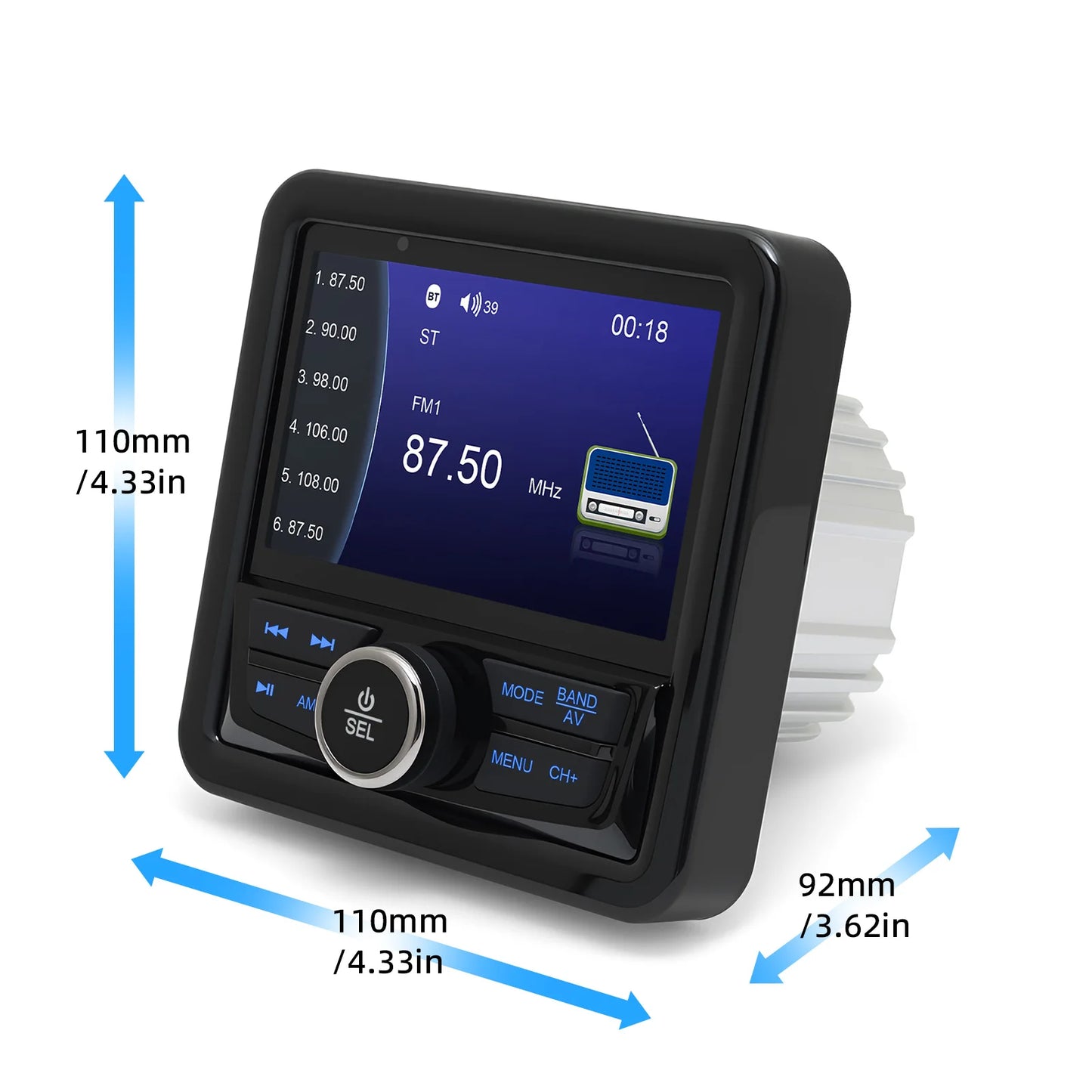 Boat Marine Stereo Radio Waterproof Bluetooth-compatible For Boat/Yacht/Caravan/RV/ATV Radio Player FM AM Media Audio Player
