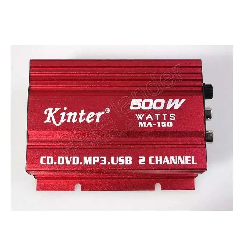 Car Amplifier 2 Channel Output MA150 500W HiFi Digital 12V Stereo Audio CD DVD MP3 USB Power Amplifier for Motorcycle &Car
