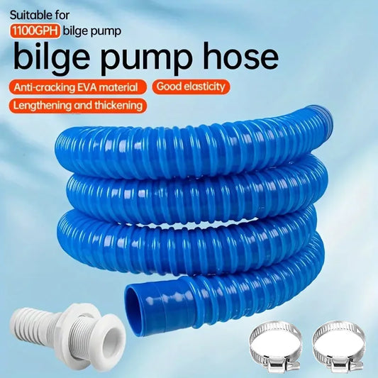 1Set Bilge Pump Hose, 1-1/8 Inch Dia Bilge Pump Installation Kit, 6.5 FT Premium Quality Kink-free Flexible PVC Hose