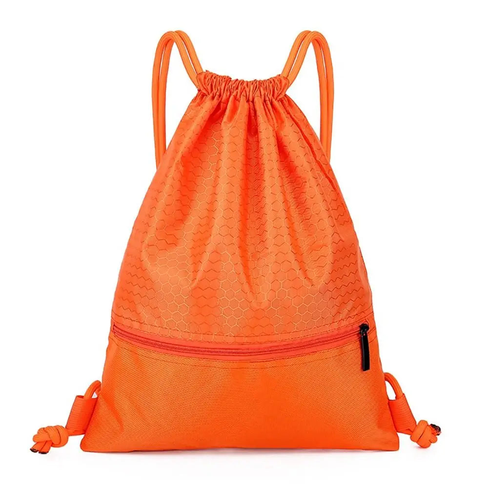 Waterproof Drawstring Pocket Simple Backpack Unisex Fitness Backpack Lightweight Basketball Helmet Storage Bag Oxford Zipper Bag