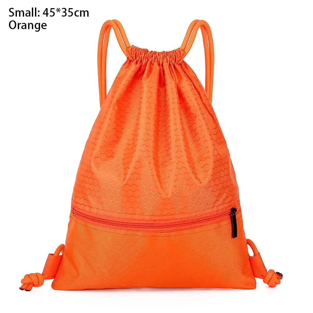 Waterproof Drawstring Pocket Simple Backpack Unisex Fitness Backpack Lightweight Basketball Helmet Storage Bag Oxford Zipper Bag