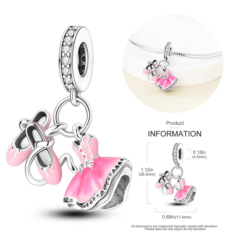 New 925 sterling silver bow star love pink series charm beads suitable for 3mm original bracelet DIY fashion jewelry gift