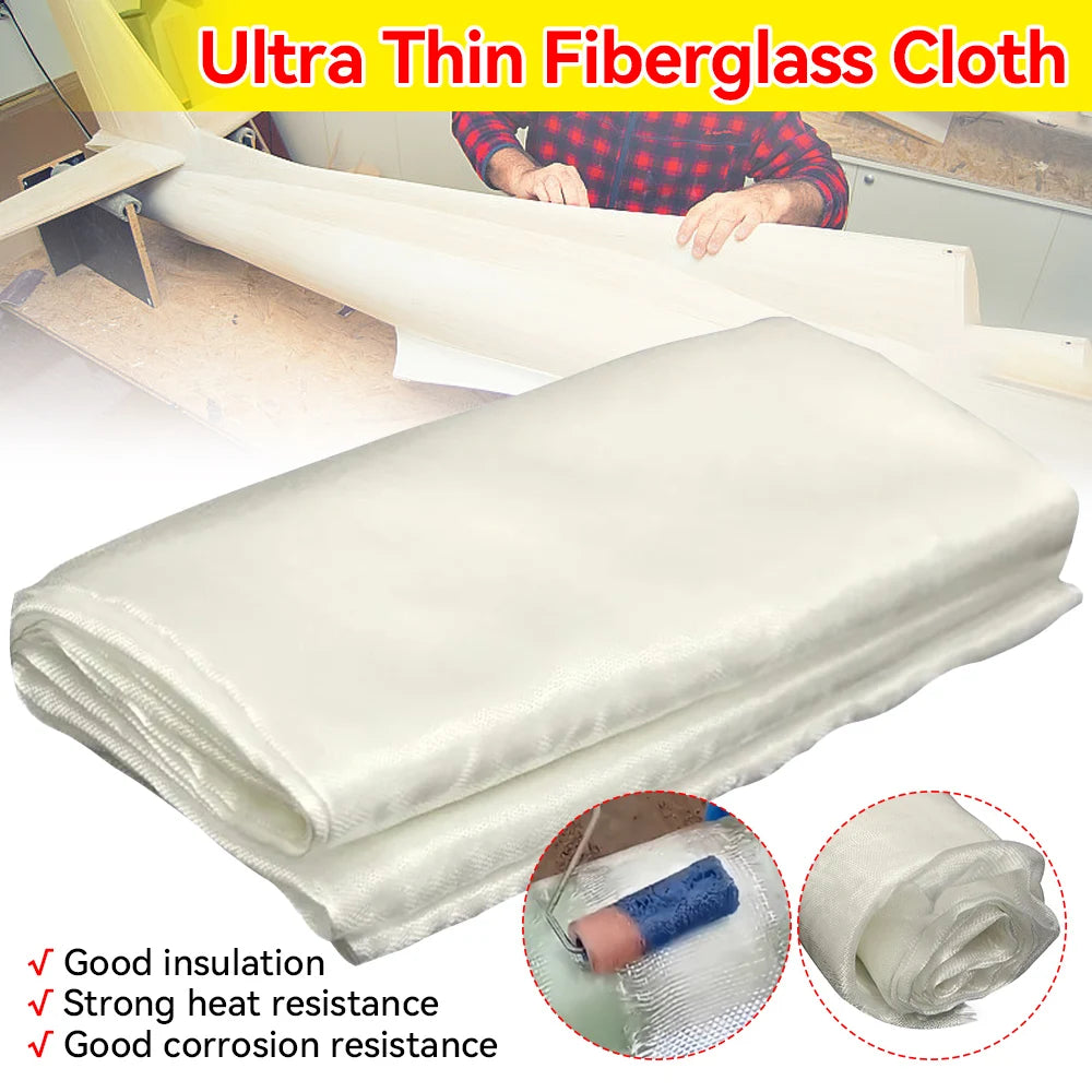 100x127cm Ultra Thin Glass Fiber Cloth 0.03mm Heat Resistant Fiberglass Fabric for Industrial Insulation and Craft Applications