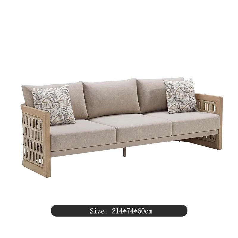 Contemporary Best Selling Garden Furniture Set Patio Rattan Outdoor Garden Sofa Solid Wood Courtyard Furniture Rattan Sofas