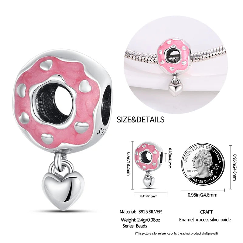 New 925 sterling silver bow star love pink series charm beads suitable for 3mm original bracelet DIY fashion jewelry gift