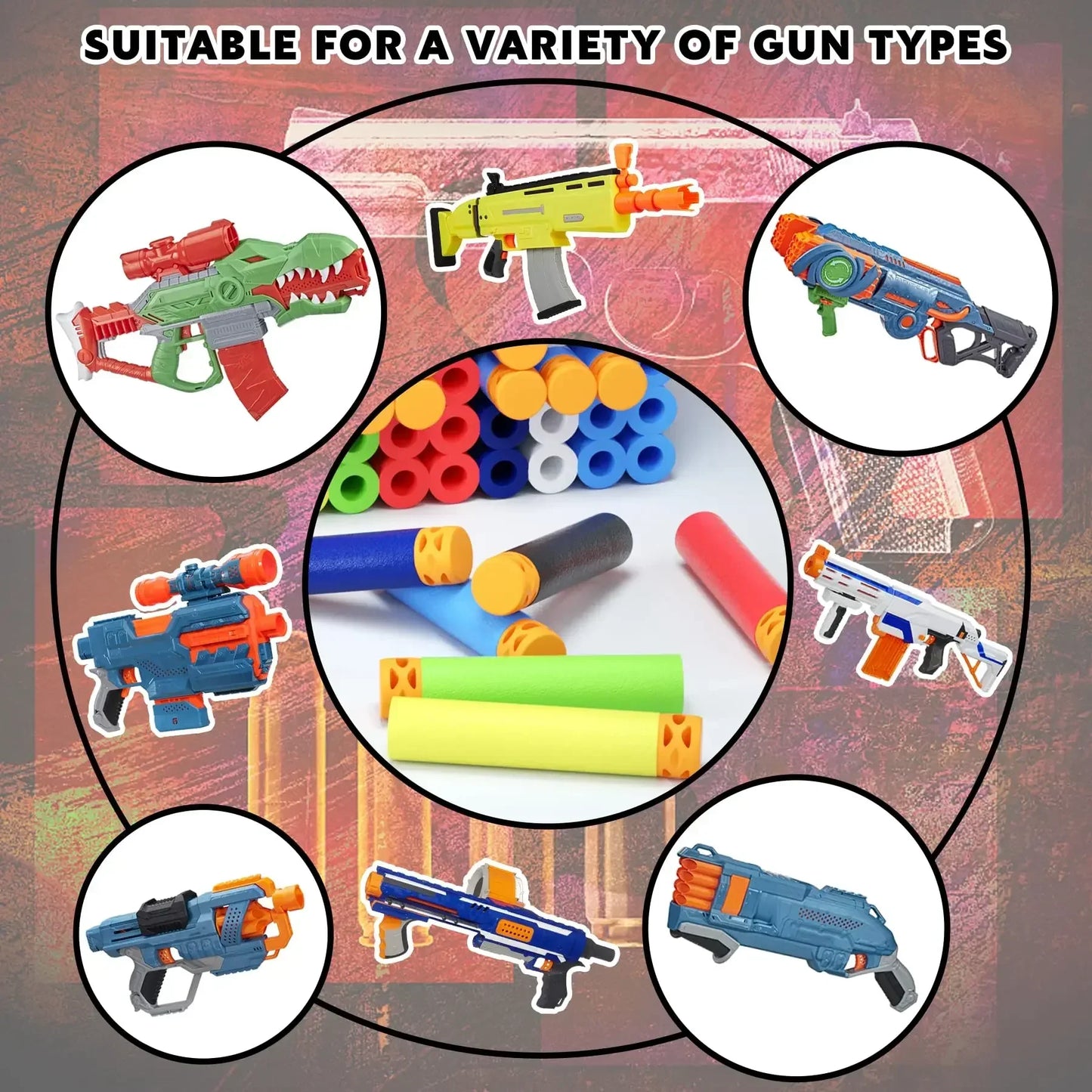 Refill Ffle Darts for Nerf Elite Guns Series Compatible EV Bullets 7.2x1.2cm Toy Gun Accessories for Party Team Game