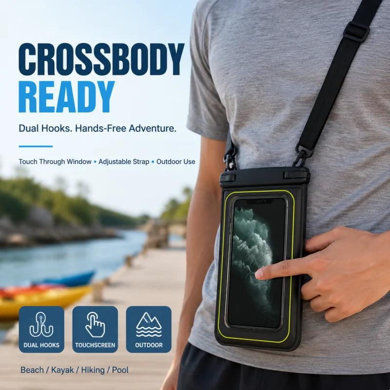 WaveSafe Float — Waterproof Phone Pouch with Crossbody Strap