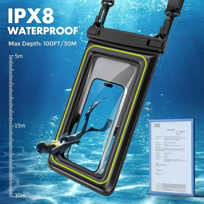 WaveSafe Float — Waterproof Phone Pouch with Crossbody Strap