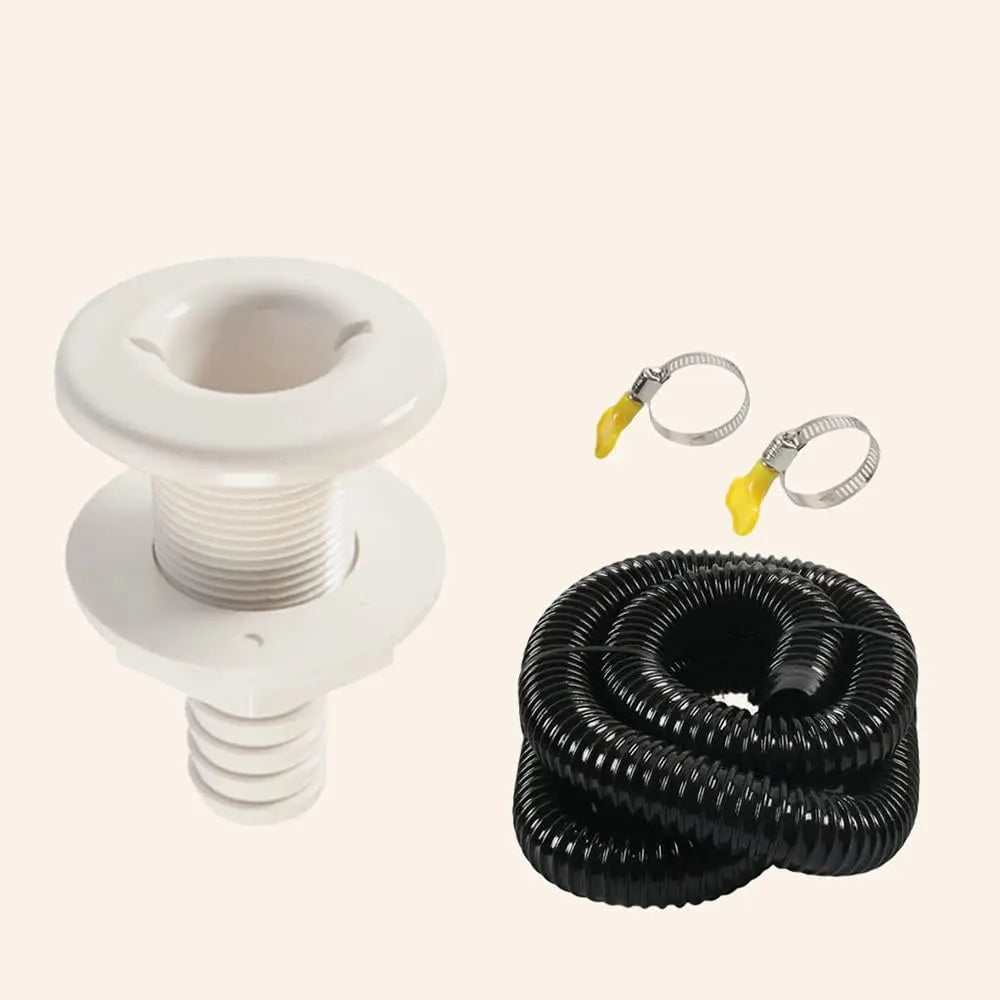 1-1/8" Id Outfall Hose Bilge Pump Installation Kit Boat Hose Thru Hull & Clamps
