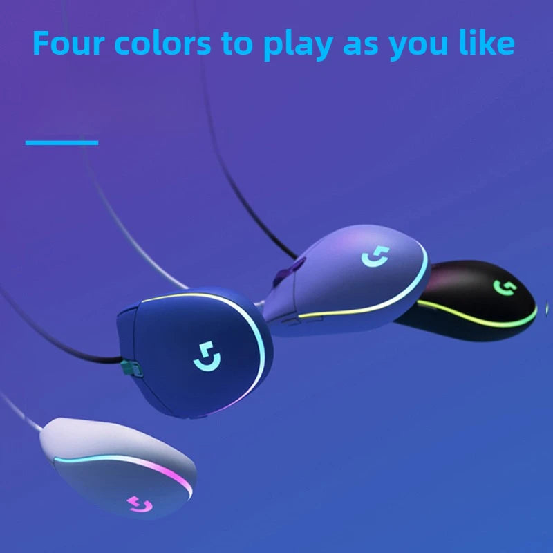 Logitech G102 Mouse USB Wired Gaming Mouse 8000 DPI Rainbow Optical Effect Screen For PC/Mac Computer and Laptop