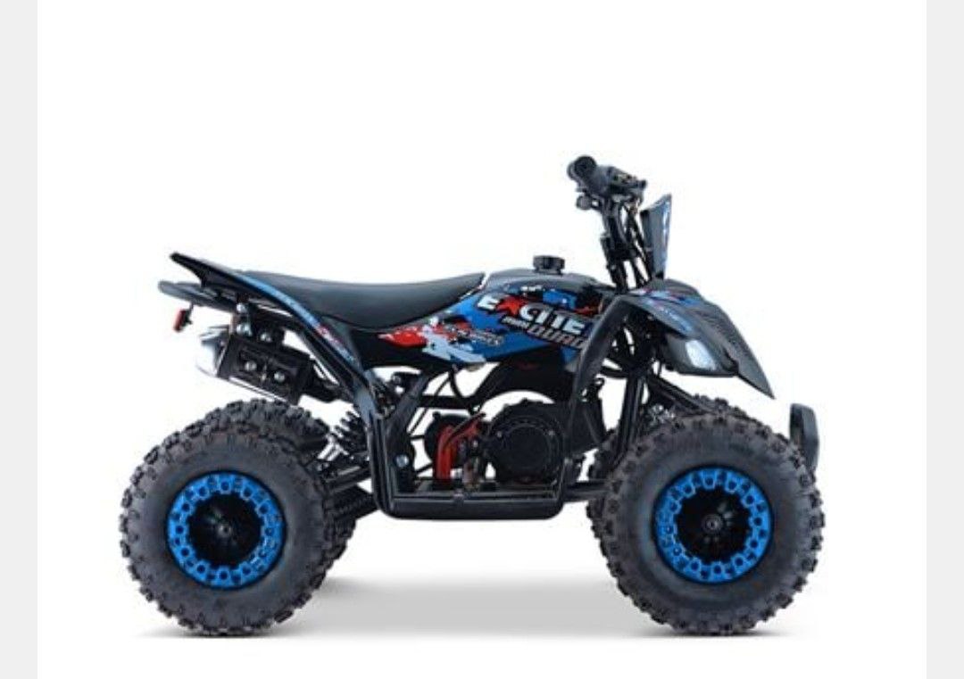 Excite 50cc Premium Blue Kids Mini Petrol Quad Bike