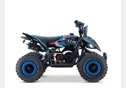 Excite 50cc Premium Blue Kids Mini Petrol Quad Bike