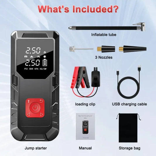 2-in-1 Portable Car Jump Starter & Tyre Inflator (150 PSI)